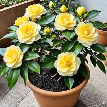 Premium Camellia Light Yellow Flower seeds for Planting Cut Flower Favorite, Heirloom & GMO Free Seeds for Home Garden seeds