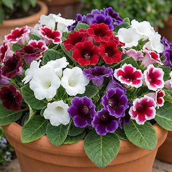 Red & White Gloxinia Flower seeds for Planting Pollinator Friendly, Heirloom & GMO Free Seeds for Home Garden vegetable and garden seeds