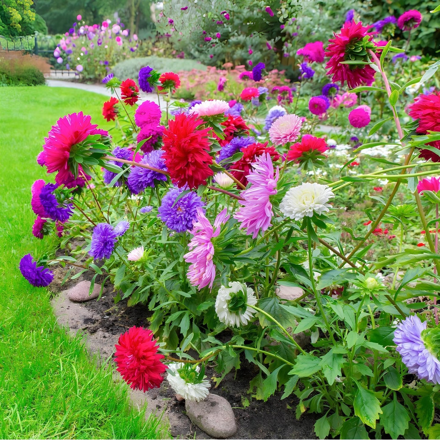 Mixed Chinese Aster Flower seeds for Planting - Drought Tolerant, Heirloom & GMO Free Seeds for Home Garden