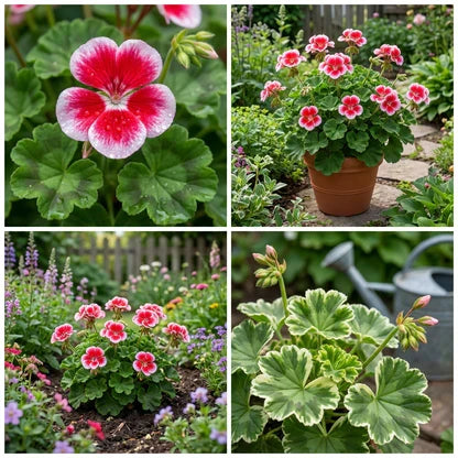 Planting Geranium Seeds in Maroon Red & White for a Lively Garden