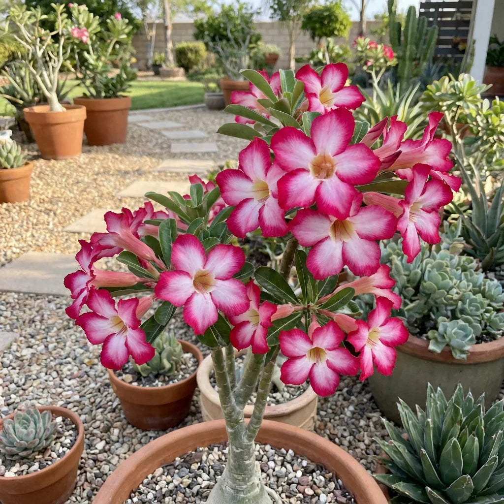 Pink White Adenium Obesum Seeds Flower seeds for Planting Garden Favorite Heirloom & GMO Free Seeds for Home Garden