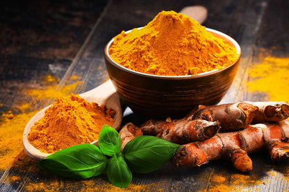 Home herbal garden with Turmeric plants