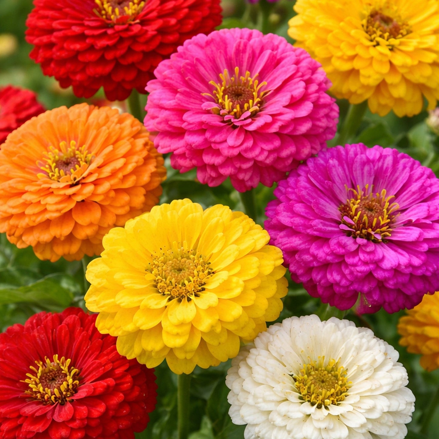 Zinnia Oklahoma Double Bloom Flower seeds for Planting Drought Tolerant Heirloom & GMO Free Seeds for Home Garden